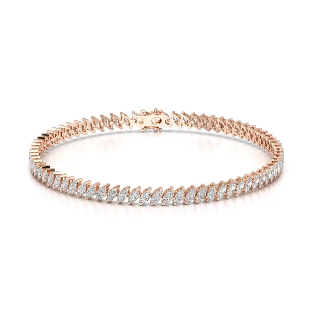 3.50 CT Marquise Cut Diamond Bezel Tennis Bracelet Jama Jewels