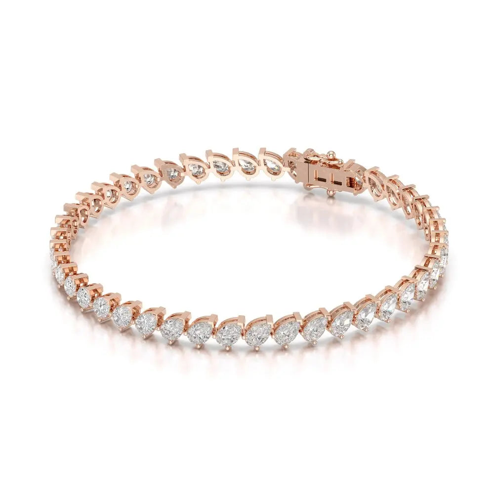 7.30 CT Pear Cut Diamond Bezel Tennis Bracelet Jama Jewels