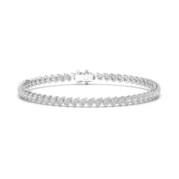4.40 CT Pear Cut Diamond Tennis Bracelet