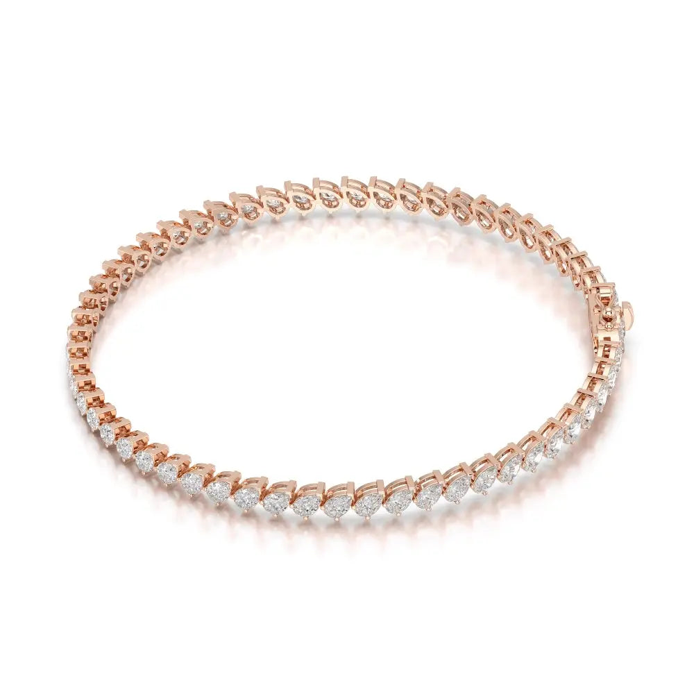 4.40 CT Pear Cut Diamond Bezel Tennis Bracelet Jama Jewels