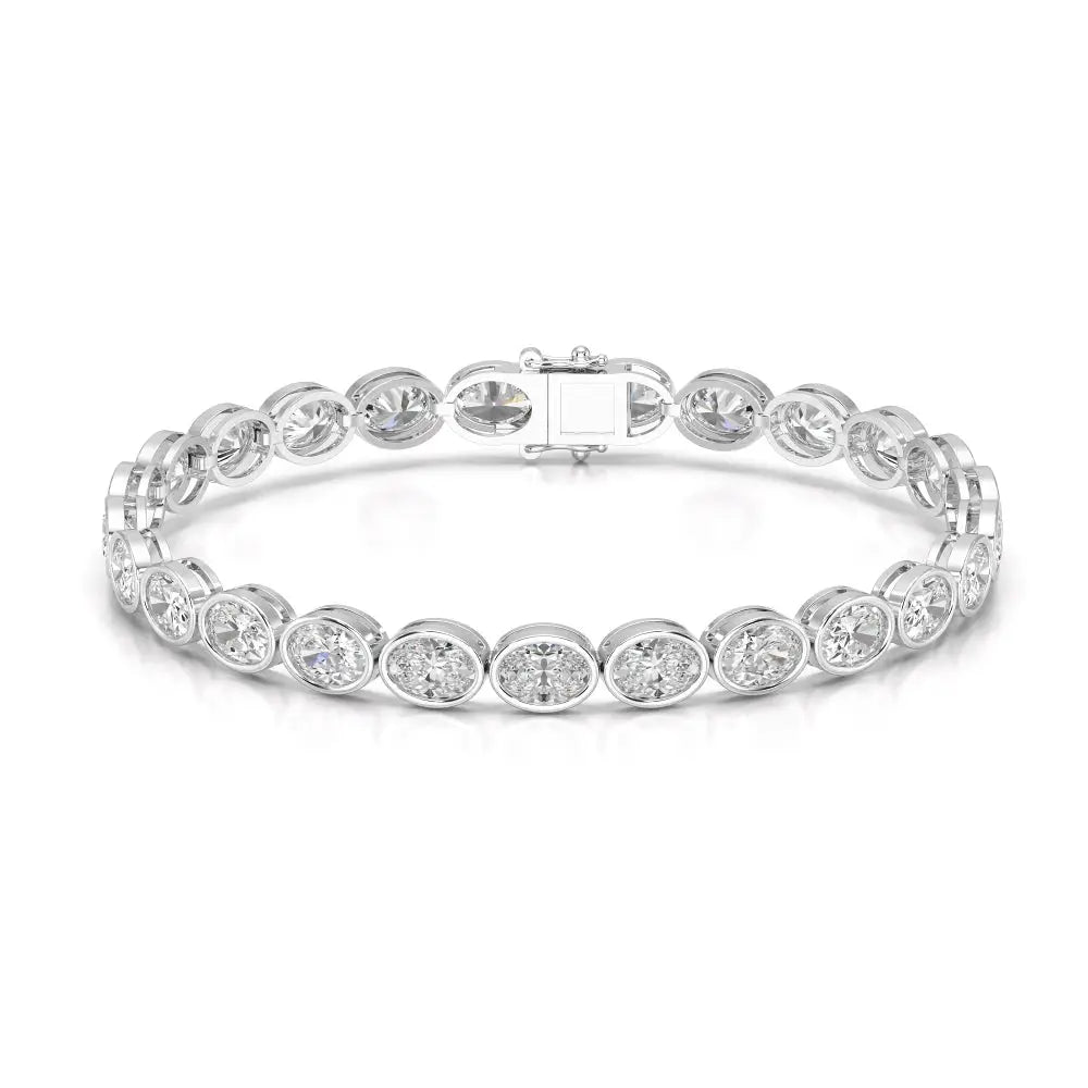 10.40 CT Oval Cut Diamond Bezel Tennis Bracelet Jama Jewels