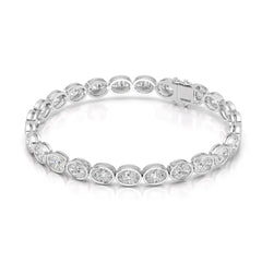 10.40 CT Oval Cut Diamond Bezel Tennis Bracelet Jama Jewels