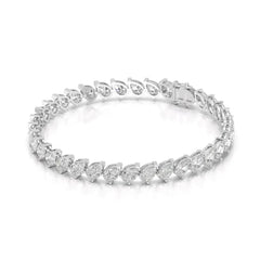 9.50 CT Pear Cut Diamond Bezel Tennis Bracelet White Gold