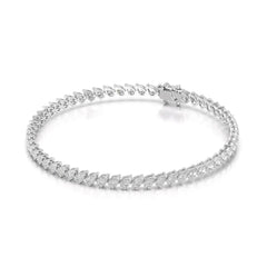 5.30 CT Pear Cut Diamond Bezel Tennis Bracelet White Gold
