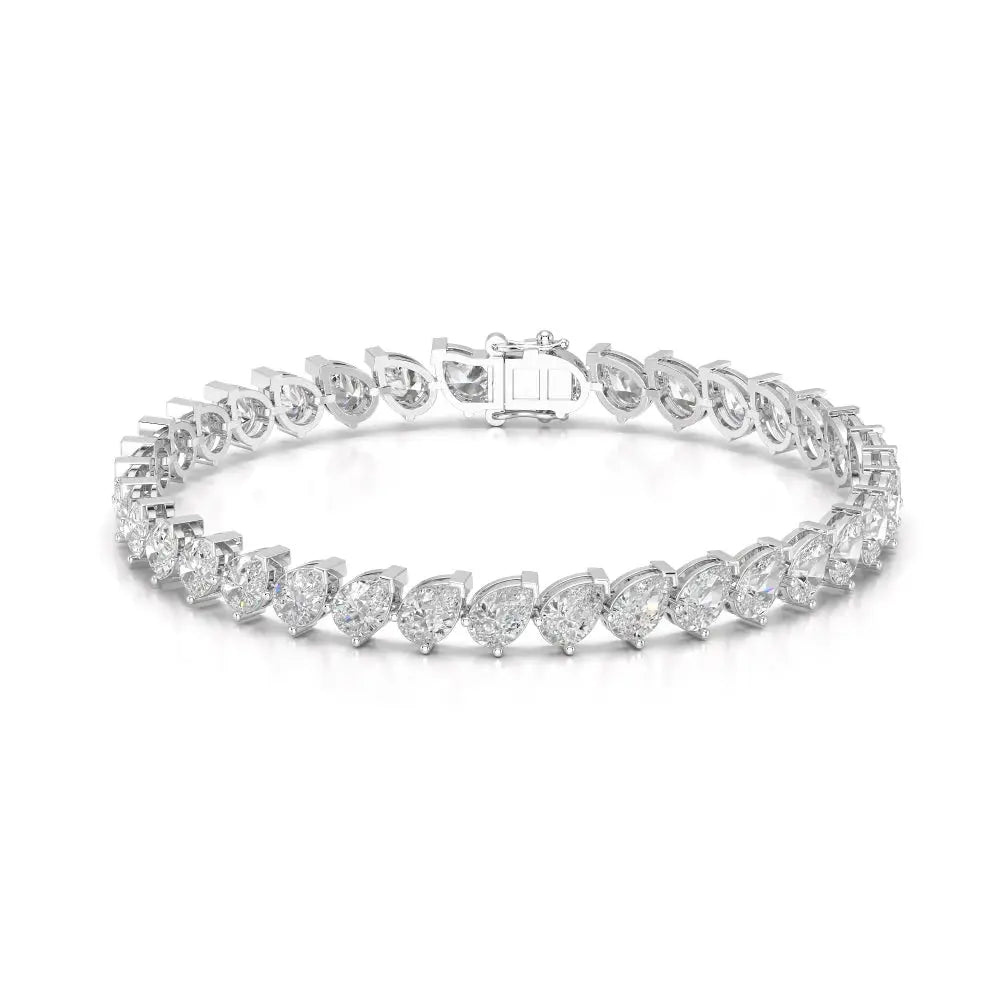 9.50 CT Pear Cut Diamond Tennis Bracelet White Gold