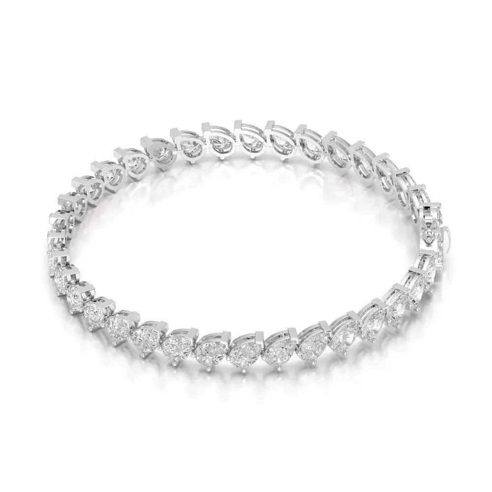 9.50 CT Pear Cut Diamond Bezel Tennis Bracelet White Gold