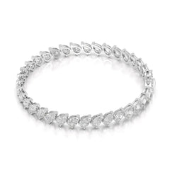 9.50 CT Pear Cut Diamond Bezel Tennis Bracelet White Gold