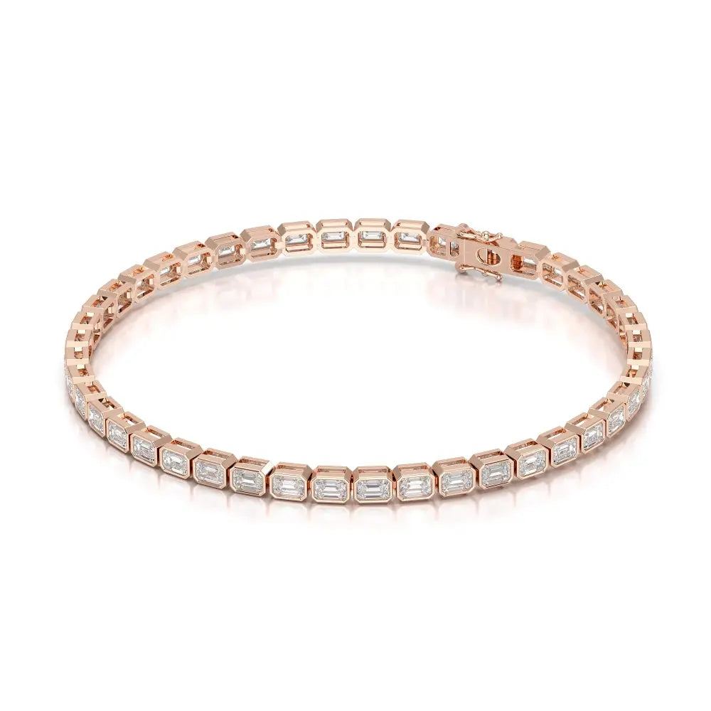 5 CT Emerald Cut Diamond Bezel Tennis Bracelet Jama Jewels