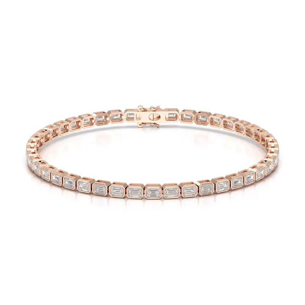 5 CT Emerald Cut Diamond Bezel Tennis Bracelet Jama Jewels