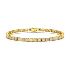 5 CT Emerald Cut Diamond Bezel Tennis Bracelet Jama Jewels