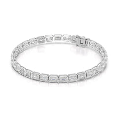 9.90 CT Emerald Cut Diamond Bezel Tennis Bracelet Jama Jewels