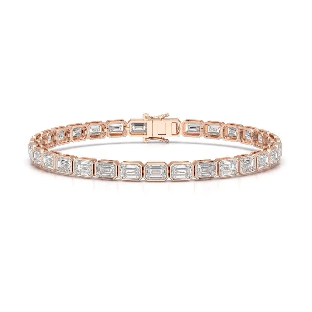 9.90 CT Emerald Cut Diamond Bezel Tennis Bracelet Jama Jewels