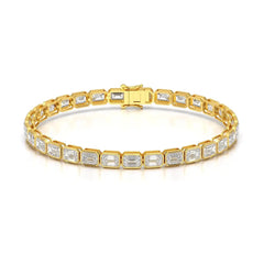 9.90 CT Emerald Cut Diamond Bezel Tennis Bracelet Jama Jewels