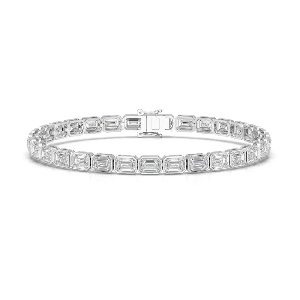 9.90 CT Emerald Cut Diamond Bezel Tennis Bracelet Jama Jewels