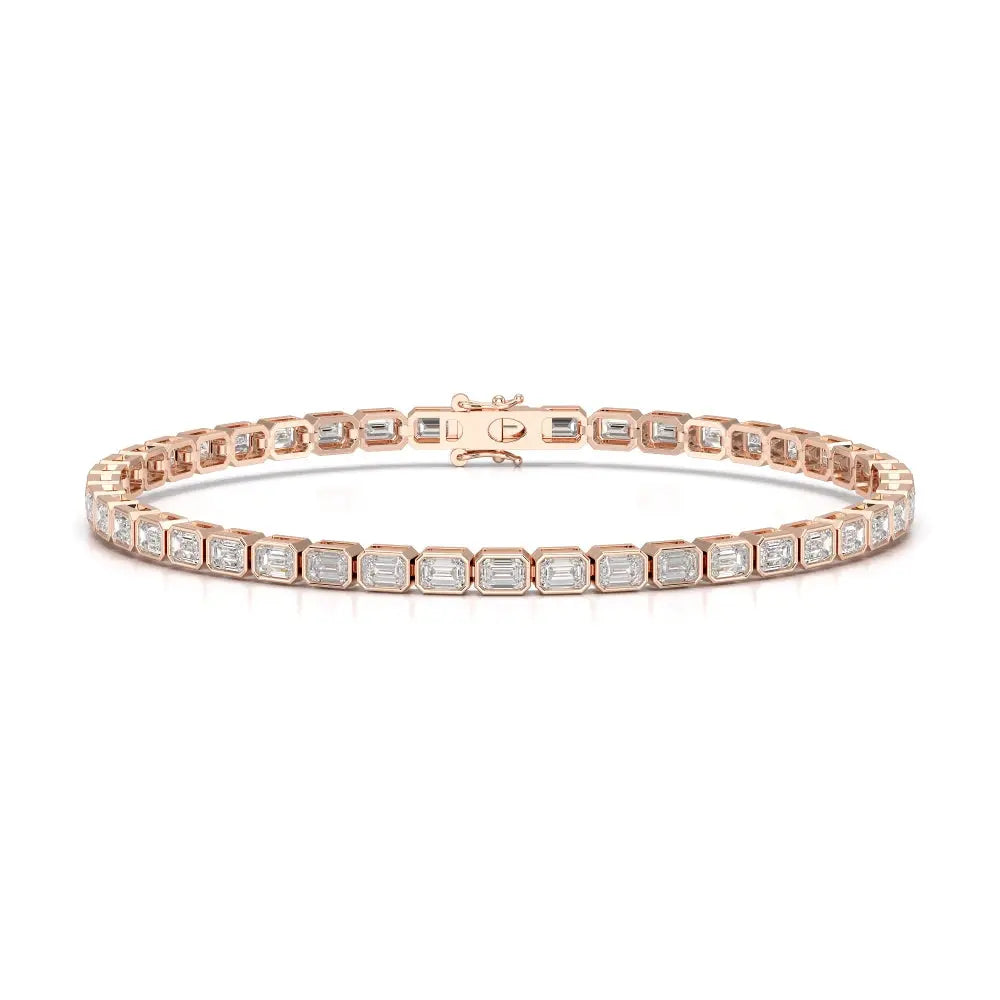4.50 CT Emerald Cut Diamond Bezel Tennis Bracelet Jama Jewels