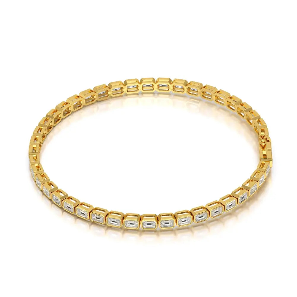 4.50 CT Emerald Cut Diamond Bezel Tennis Bracelet Jama Jewels
