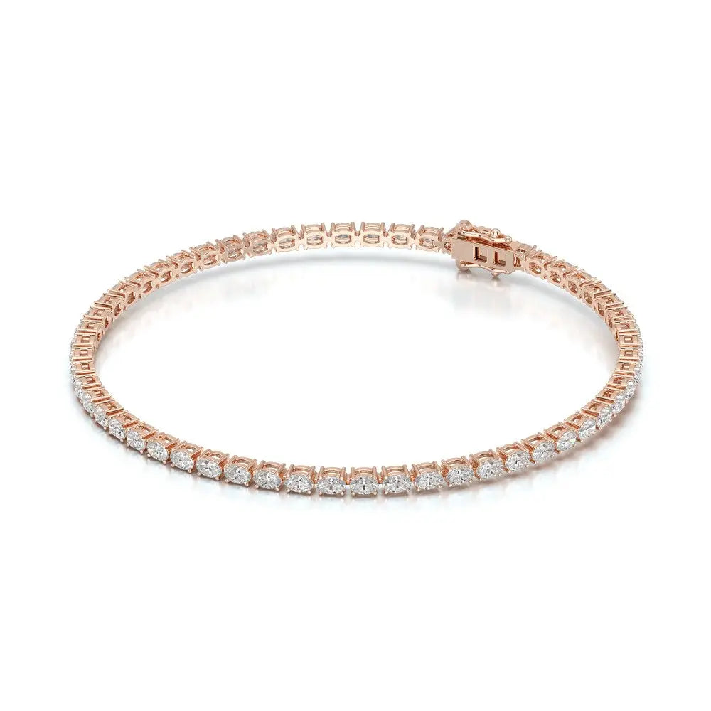 5.16 CT Oval Cut Diamond Tennis Bracelet Rose Gold