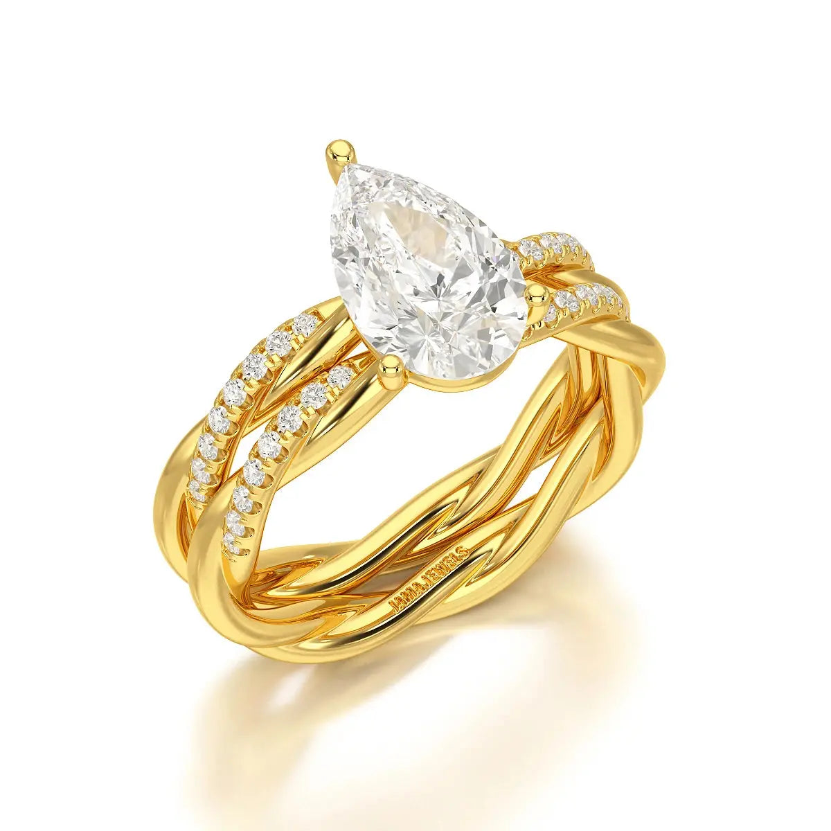 2.2 CT Pear Shape Lab Diamond Ring Jama Jewels