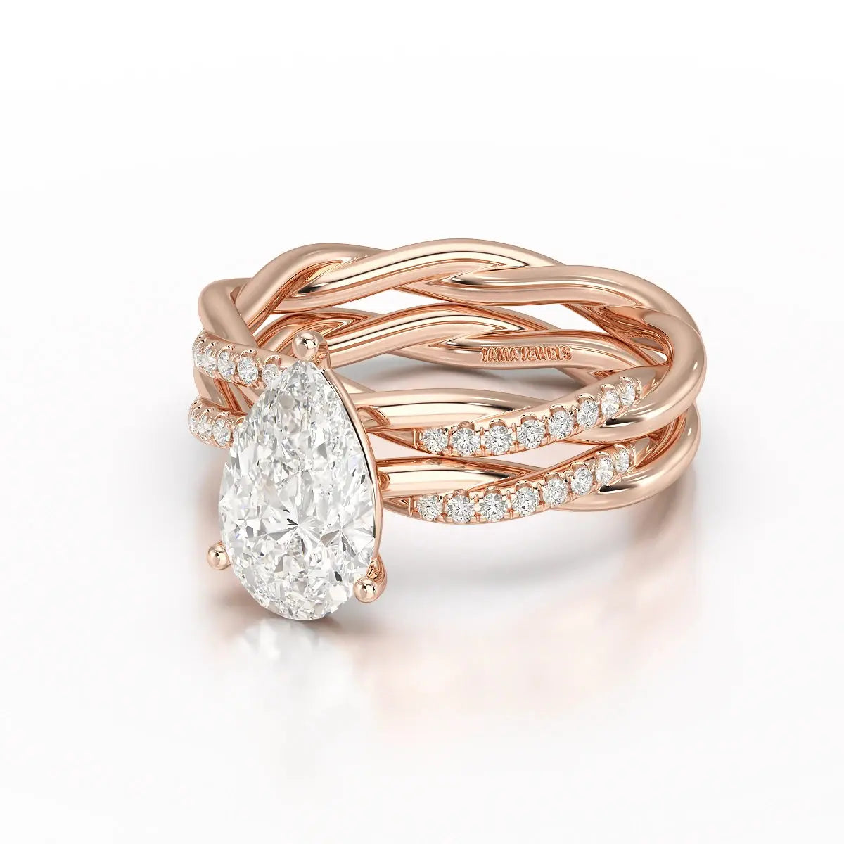 2.2 CT Pear Shape Lab Diamond Ring Jama Jewels