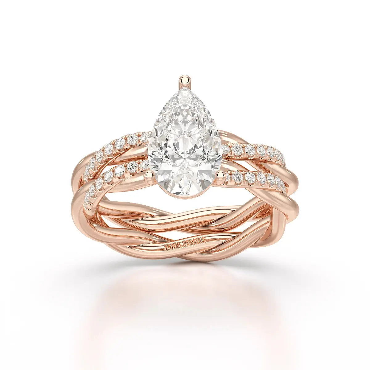 2.2 CT Pear Shape Lab Diamond Ring Jama Jewels