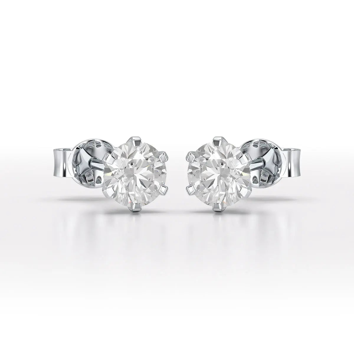 1.68 CT Round Lab Diamond Stud Earrings - Jama Jewels 