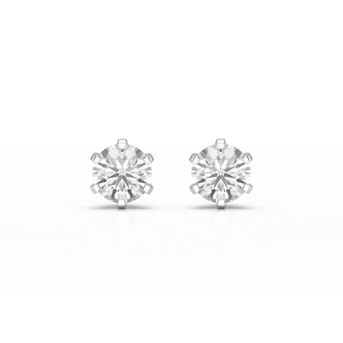 Simple Stud 0.87 CT Round Lab Diamond Earrings - Jama Jewels 