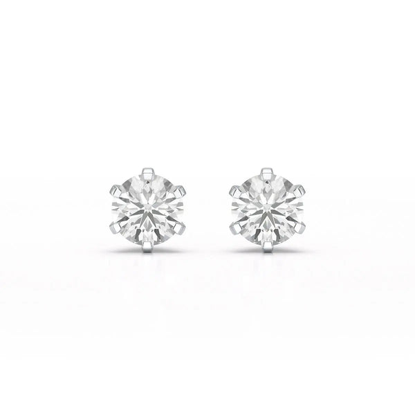 Simple Stud 1.00 CT Round Lab Diamond Earrings