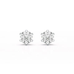Simple Stud 0.87 CT Round Lab Diamond Earrings - Jama Jewels 