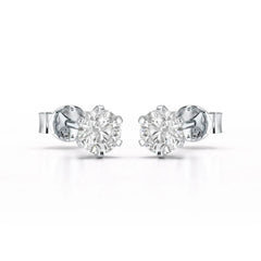 Simple Stud 0.87 CT Round Lab Diamond Earrings - Jama Jewels 