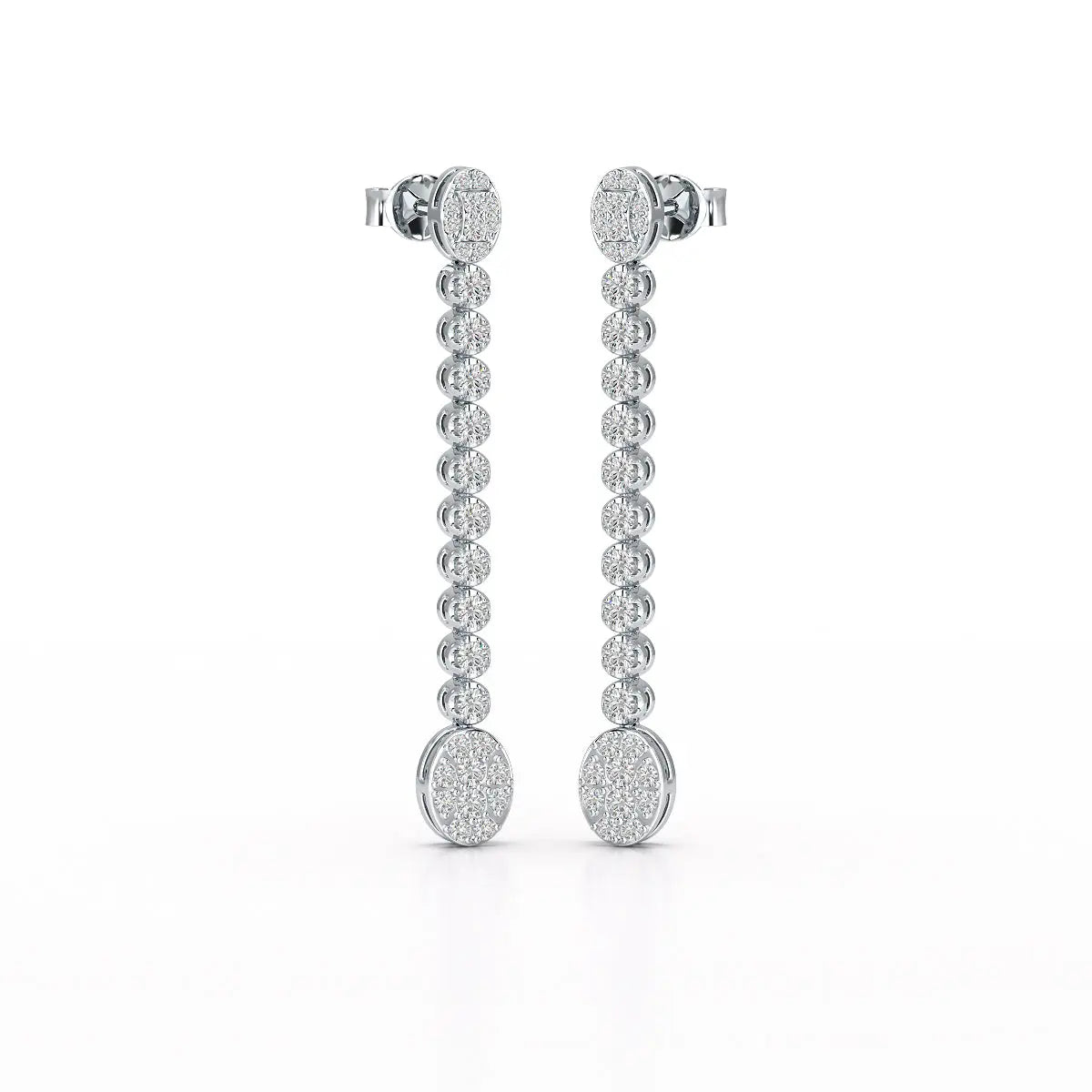 0.89 CT Lab Diamond Dangle Drop Wedding Earrings - Jama Jewels 
