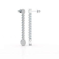 0.89 CT Lab Diamond Dangle Drop Wedding Earrings - Jama Jewels 