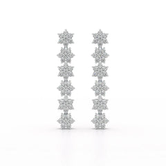 1.35 CT Star Shaped Lab Diamond Dangle Wedding Earrings - Jama Jewels 
