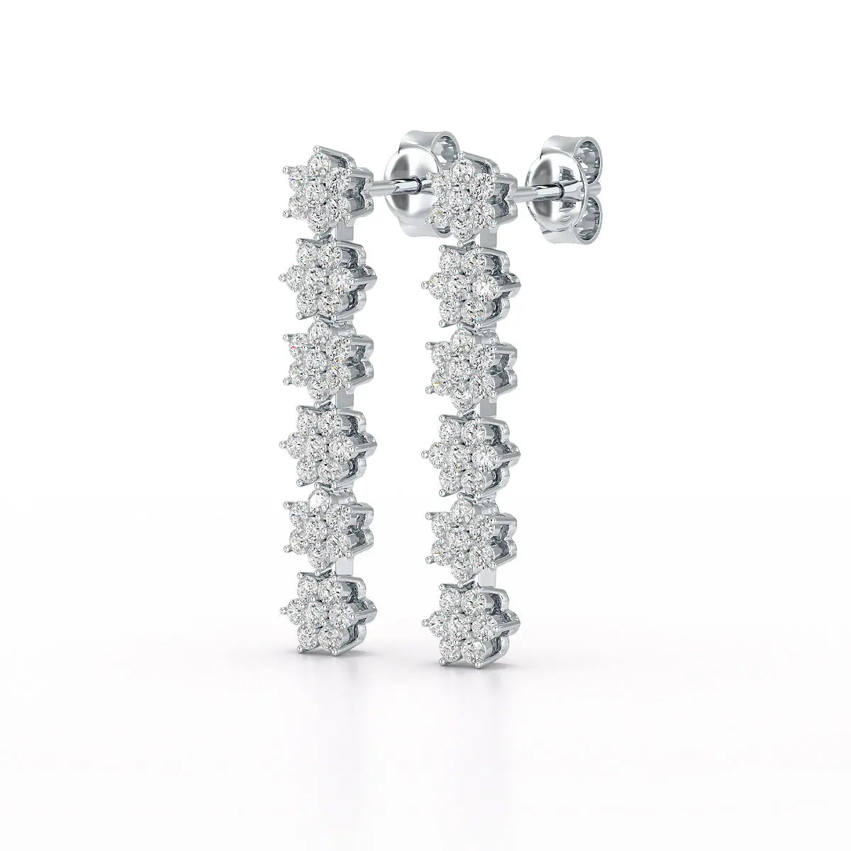 1.35 CT Star Shaped Lab Diamond Dangle Wedding Earrings - Jama Jewels 