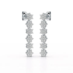 1.35 CT Star Shaped Lab Diamond Dangle Wedding Earrings - Jama Jewels 