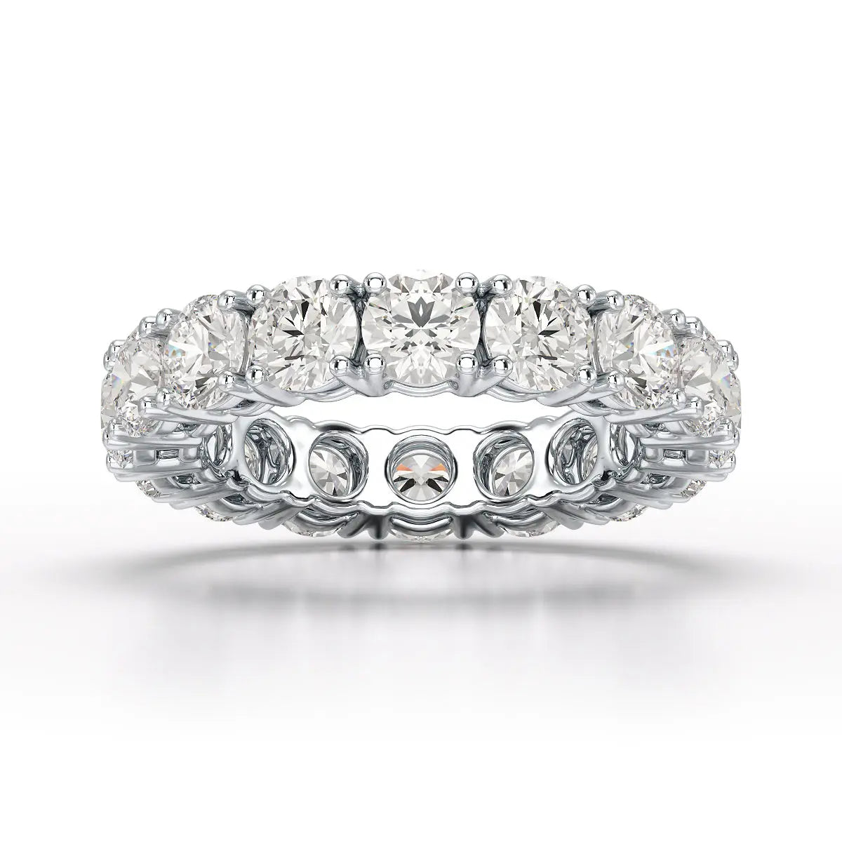 4.06 CT Classic Round Lab Grown Diamonds Engagement Ring - Jama Jewels 