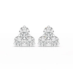 2 CT Three Stone Round Lab Diamond Earring