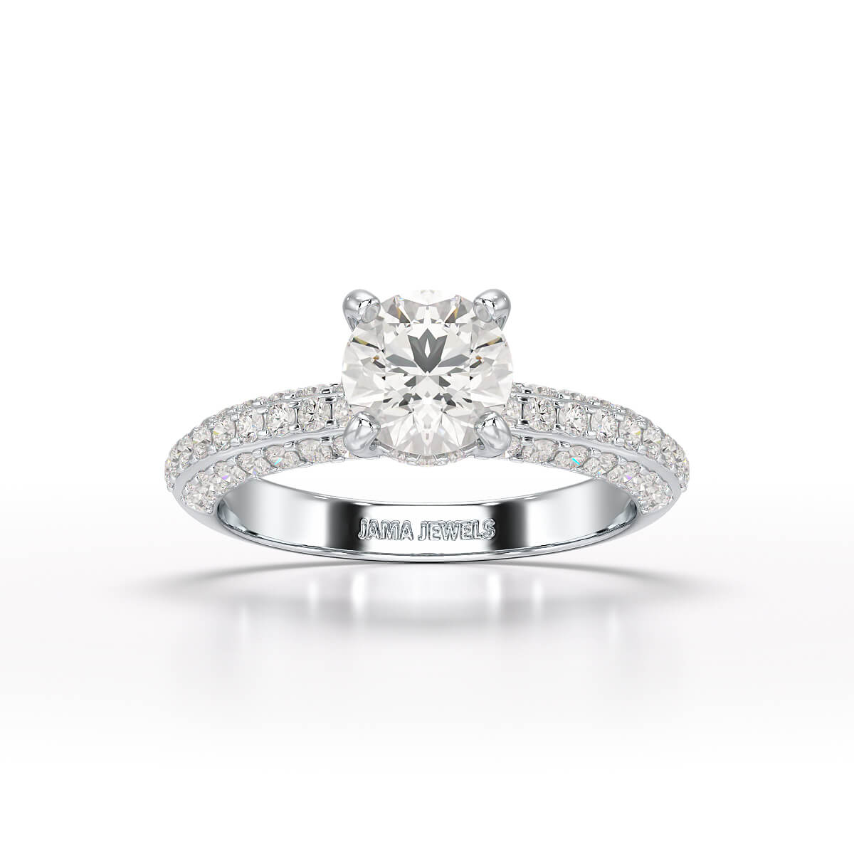 1.79 CT Round Cut Lab Grown Diamond Ring - Jama Jewels 