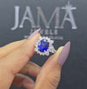 1.14 CT Lab Grown Oval Cut Gemstone Ring with Side Diamonds(Ready for Delivery)