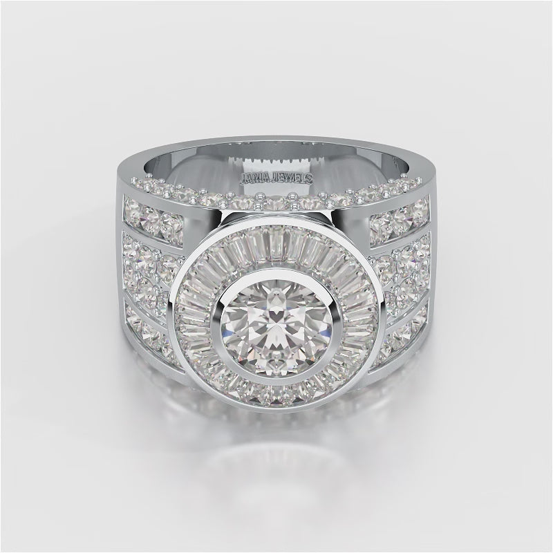 5.7 CT Round Shape Lab Diamond Men's Ring