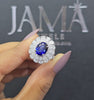 3.9 CT Lab Grown Oval Cut Gemstone Ring with Side Diamonds(Ready for Delivery)