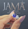 1.91 CT Lab Grown Oval Cut Gemstone Ring with Round and Oval Cut Side Diamonds(Ready for Delivery)