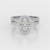 3.05 CT Oval Diamond Pavé Halo Twin Ring