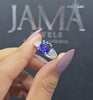 1.37 CT Lab Grown Oval Cut Gemstone Ring with Pear Cut Side Diamonds(Ready for Delivery)