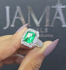 1.81 CT Lab Grown Baguette Shape Diamond Ring with Emerald Cut Gemstone(Ready for Delivery)